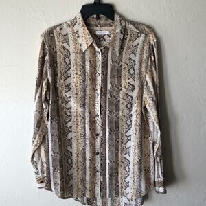 Equipment Silk Snake Print Shirt Size M